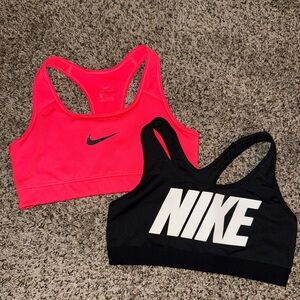 Nike Black and Red Dri-FIT Sports Bras